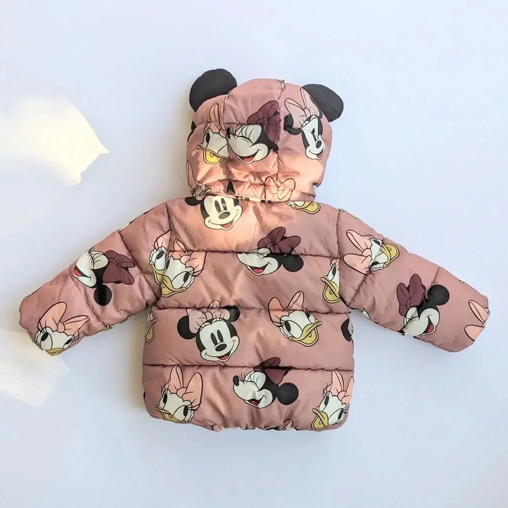 Baby Girls H&M Minnie Mouse Patterned Puffer Jacket